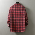 thumbnail image 4 of Baqcunre Graphic Tees Men Men'S Plaid Long Sleeved Shirt Trendy Brand Fashionable Loose Lapel Colored Woven Shirt For Men Long Sleeve Shirts For Men Tops For Men Red M, 4 of 4