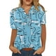 thumbnail image 1 of VISgogo Blusa Femenina, Patrones Estampados Camisa de Manga Corta Tops Casuales con Botones para Primavera Verano, S/M/L/XL/XXL VISgogo  moda, 1 of 2