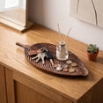 thumbnail image 4 of MMJ Wooden Tray Leaf Shaped Platter Snack Fruit Storage Organizer 11.81x4.72in Living Room Coffee Table Tea Serving Rustic Decor, 4 of 6