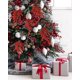 thumbnail image 4 of uds hojas de brillo navideño hojas de laurel Spray 24 "púas de hojas de laurel rojas artificiales aerosoles tallos dorados, 4 of 4