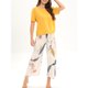 thumbnail image 4 of Conjunto de pijama de manga corta, top de color puro, pantalones florales, conjunto de ropa de dormir suave y cómodo con cuello redondo para mujer, hoja XL, 4 of 6