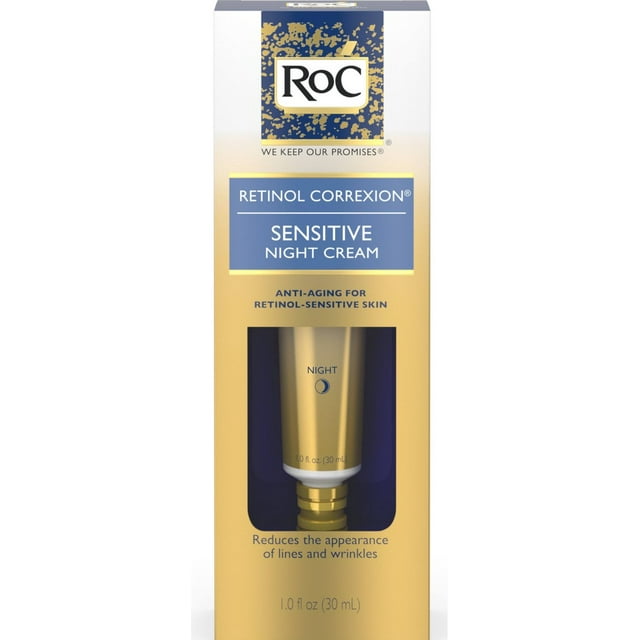 RoC Retinol Correxion Anti-Aging Sensitive Skin Night Cream 1 oz (Pack of 3)