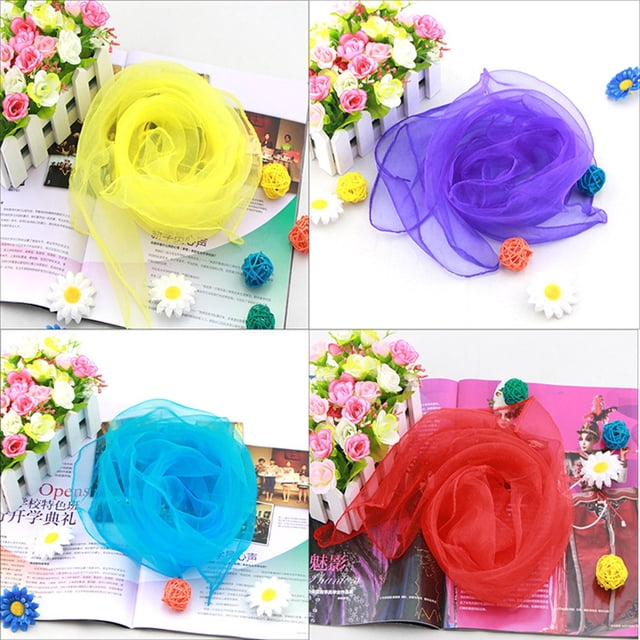 10 piezas de bufandas pequeñas de colores caramelo para niños al azar, bufandas de baile para niños
