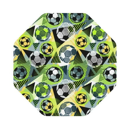 

Salouo Football Doodle Print Round Coaster Drink Coasters Leather Bar Beer Beverage Coasters for Drinks Set of 4 for Tabletop Protection Coffee Table Decor