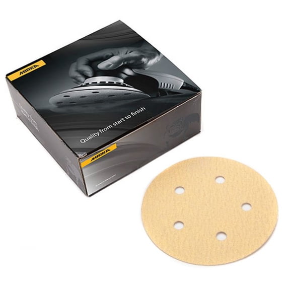 Mirka 23-321-100 5" 5-Hole 100 Grit Dustless Adhesive Sanding Discs - 100 Pack