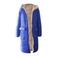 thumbnail image 4 of Baqcunre Down Jackets for Women, Ladies Fashion Warm Winter Coat Reversible Long Sleeve Hooded Down Jacket Clearance! 1PC Jacket Blue XL, 4 of 4