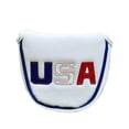 thumbnail image 1 of Xingzhi Durable Golf Club Cover With Closure Club Identification Round PU Leather Protection With For Flag Round Cover White USA Half Circl, 1 of 6