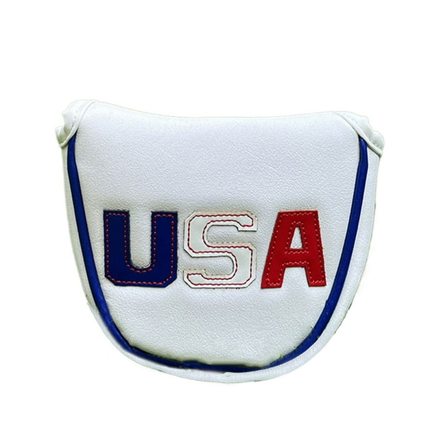 Maytalsory Durable Golf Magnetic Waterproof Club Embroidered Circle Club For Easy Half Round Club Cover Plush For Half Club White USA Half Circl