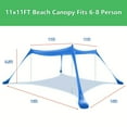 thumbnail image 3 of 8-Person UPF 50+ UV Protection Beach Tent Sun Shelter - 11x11ft Portable Pop-Up Canopy with Sandbags, Poles & Anti-Wind Ropes for Camping, Backyard, Picnics, Beach & Outdoor Gatherings, Beach Tent, 3 of 6