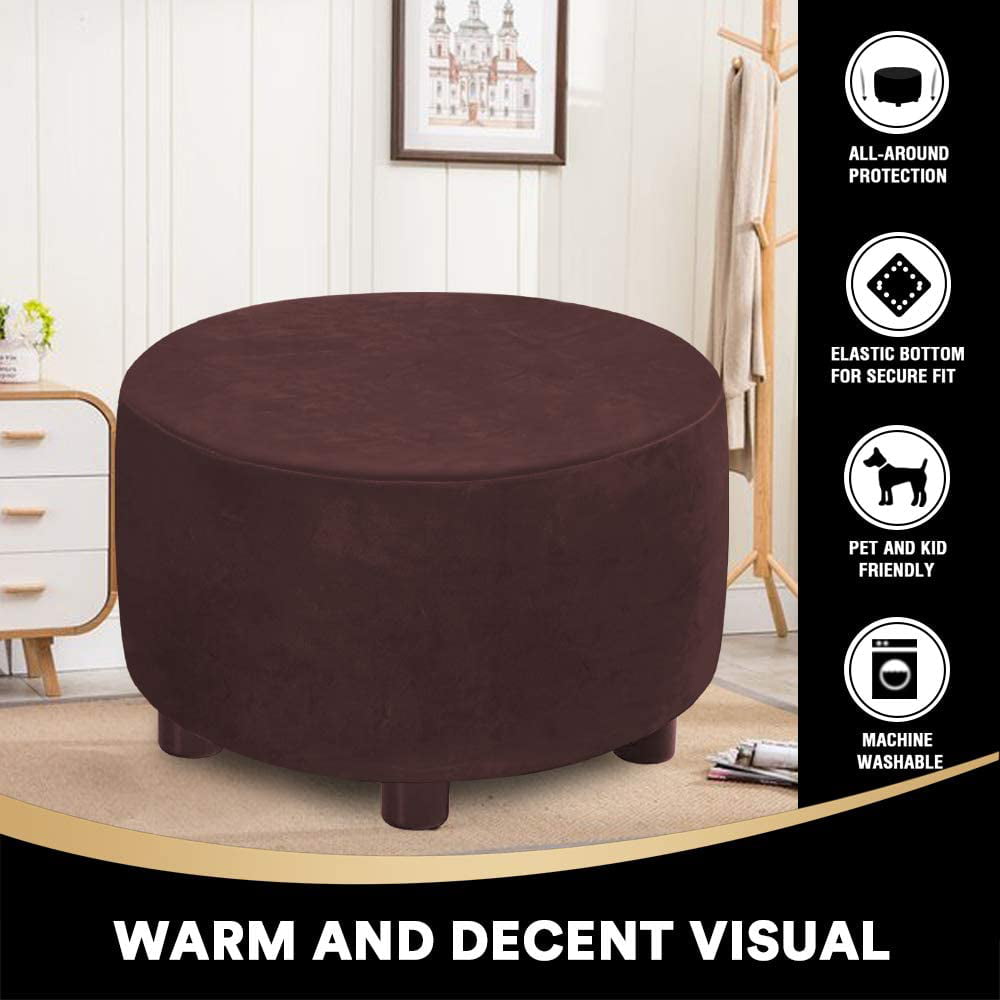 Details about   Velvet Stretch Ottoman Footrest Cover Slipcover Soft Rectangle Storage Protector 