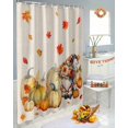 thumbnail image 5 of Fall Thanksgiving Shower Curtain Set ，Waterproof Fabric Shower Curtains Pumpkin Maple Leaf Dwarf Linen Pastoral Shower Curtains for Bathroom,Bathroom Decor 72"x78", 5 of 7