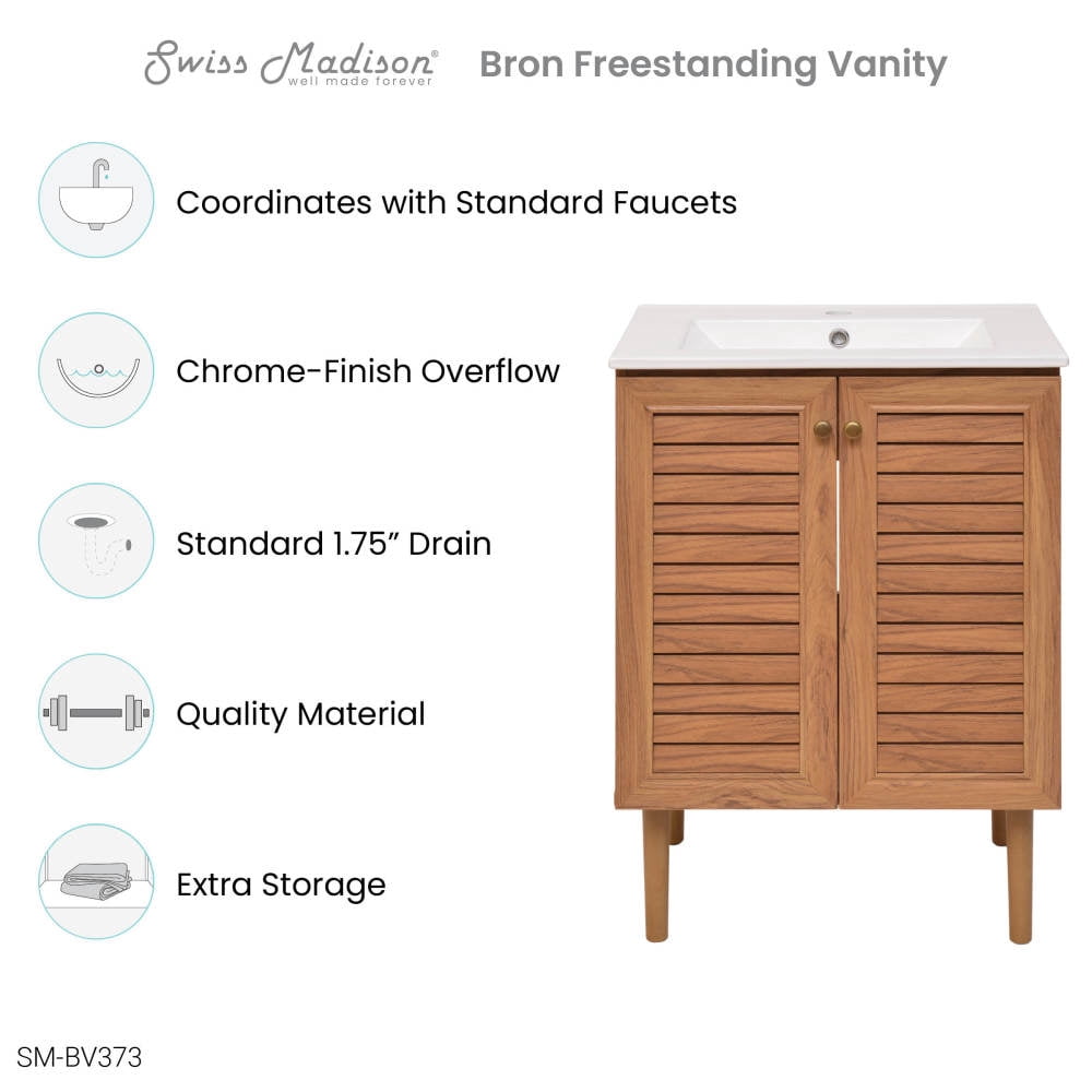 Bron 24" Bathroom Vanity in Oak