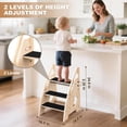 thumbnail image 2 of Taburete Woodever de madera con 3 escalones regulables en altura para niños, 2 of 7