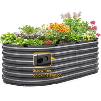 King Bird Screwless 6x3x2 ft Raised Garden Bed Heightened Galvanized Planter Box for Outdoor Gardening Dark Gray
