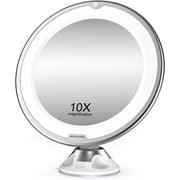 Beautural 10x LED Light Magnifying Makeup Mirror, Lighting Cosmetic Mirror, Suitable for Home Desktop Bathroom Shower Travel, Powerful Suction Cup, 360 Degree Rotation