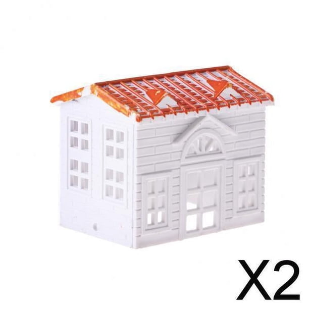 2xcasa Pequeña Villa Modelo DIY Construcción Accesorios de Escena de Arena , , 2 piezas