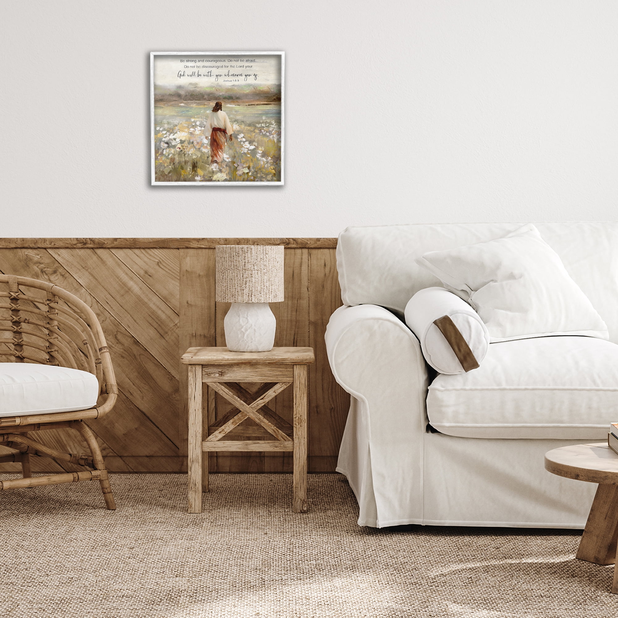 Stupell Industries God With You Wherever White Framed Giclee Art, design by Sally Swatland