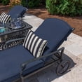thumbnail image 2 of Casual Cushion Stripe Sunbrella® Fabric 1-Piece Outdoor Rectangle Throw Pillow, 19"W x 12"L, Maxim Navy, 2 of 5