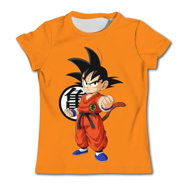 Camisetas de cosplay de Dragon Ball Goku, ropa para niños Super Saiyan, camiseta de manga corta, camiseta transpirable blanca, negra y naranja