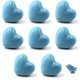 thumbnail image 1 of 8 pomos de cerámica azules para cajones y armarios, con forma de corazón, para cocina, habitación de niños, armarios, organizadores de juguetes, estanterías, 1 of 5