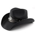 thumbnail image 2 of Classic Western Cowboy Hat for Men and Women, Shapeable Big Wide Brim Cowgirl Hat with Embroidery Halloween Accessory, 2 of 9