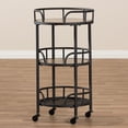 thumbnail image 5 of Baxton Studio Bristol 3 Tier Metal Mobile Serving Cart in Black, 5 of 14