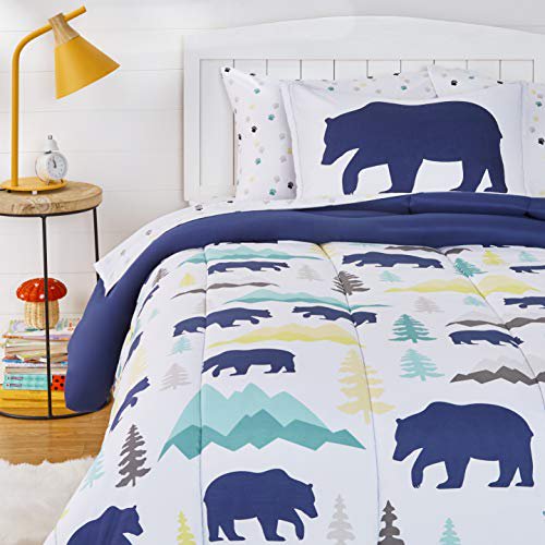 Basics Kids EasyWash Microfiber BedinaBag Bedding Set Twin, Bear