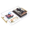 thumbnail image 4 of Acrylic Serving Tray 11"x14" with Golden Handles, Coffee Table Tray, Decorative Tray, Kitchen and Desk Organizer, Storage Tray, Clear Serving Tray for Party, 4 of 8