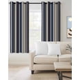 thumbnail image 2 of Colored Stripes Blackout Curtains, Light Blocking Print Window Curtains, Blue Black White Brown Abstract Lines Thermal Insulated Window Drapes for Living Room Kitchen Cafe 2 Panels, 55"W x 39"L, 2 of 9