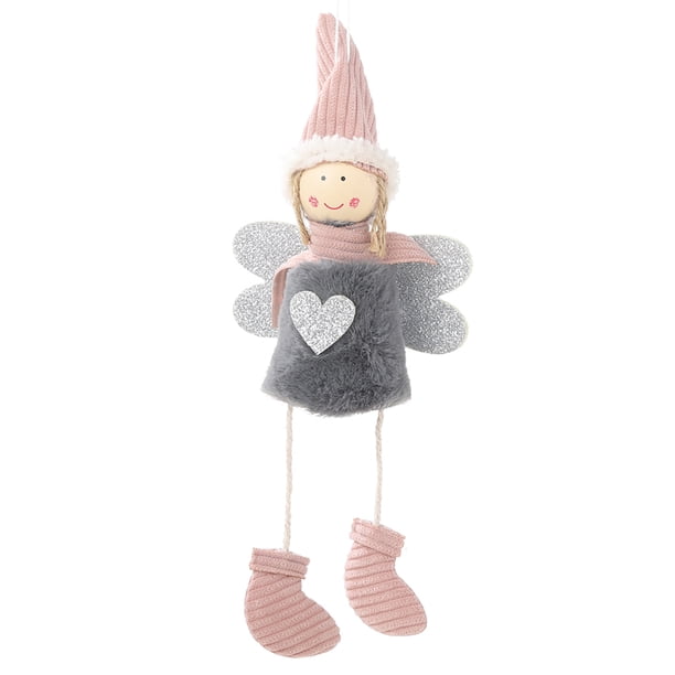 Bearachild Adornos navideños de muñeco de Papá Noel sueco, chimenea colgante para árbol de Navidad, 2 uds. Kits de decoración para fiestas gris