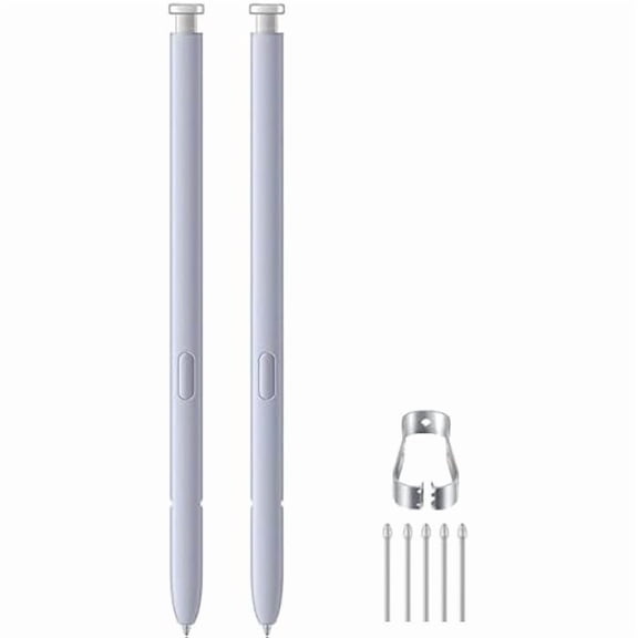 xzyuan 2 Pcs S25 Ultra S Pen Replacement Compatible with Samsung Galaxy S25 Ultra Stylus Pen All Versions, S25 Ultra Pen 4,096 Pressure Levels with 5xTips (Light Silver)