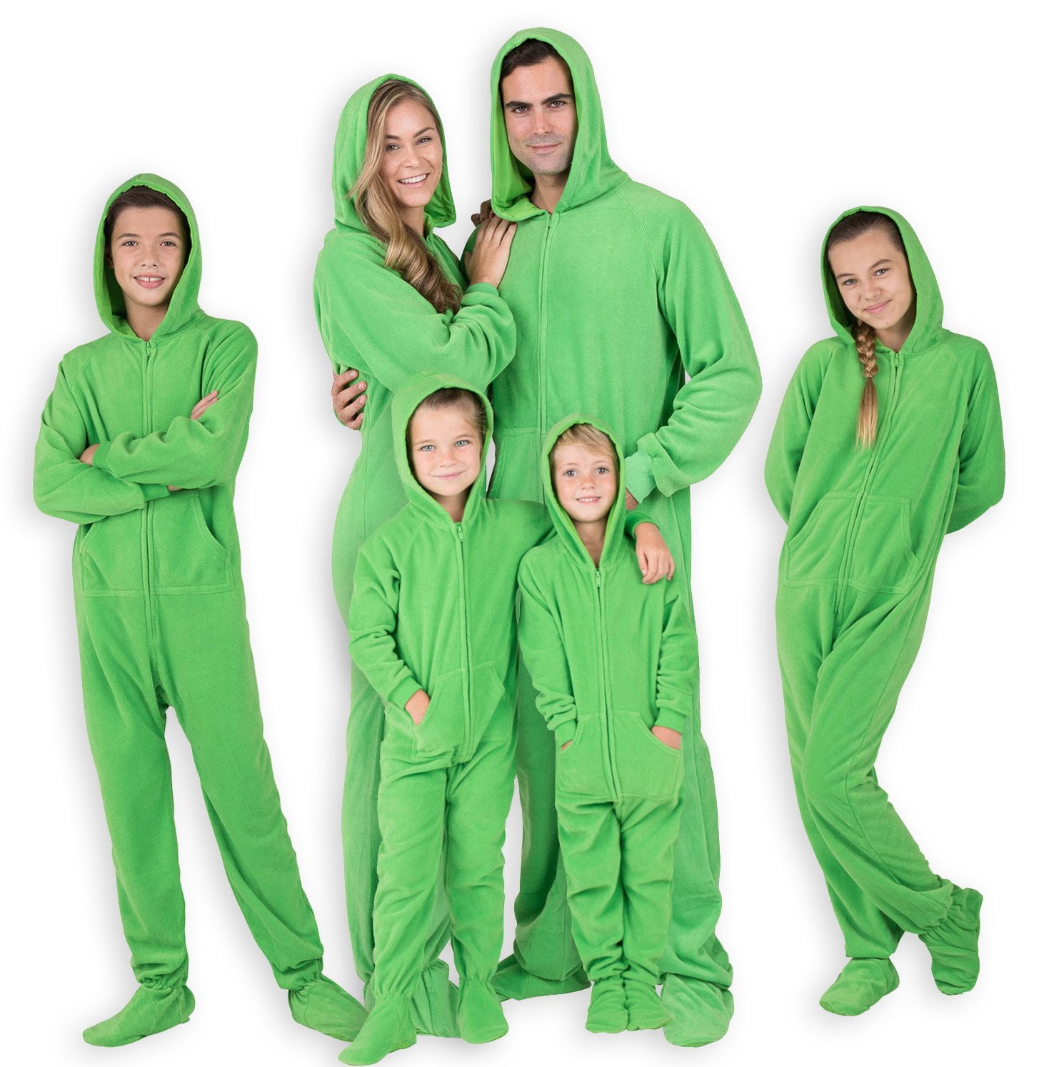 Men Family Matching Shamrock Green Hoodie Onesies for Boys Women and Pets Footed Pajamas Girls