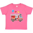 thumbnail image 3 of Inktastic Valentine's Day Fire Truck with Hearts Boys or Girls Baby T-Shirt, 3 of 5