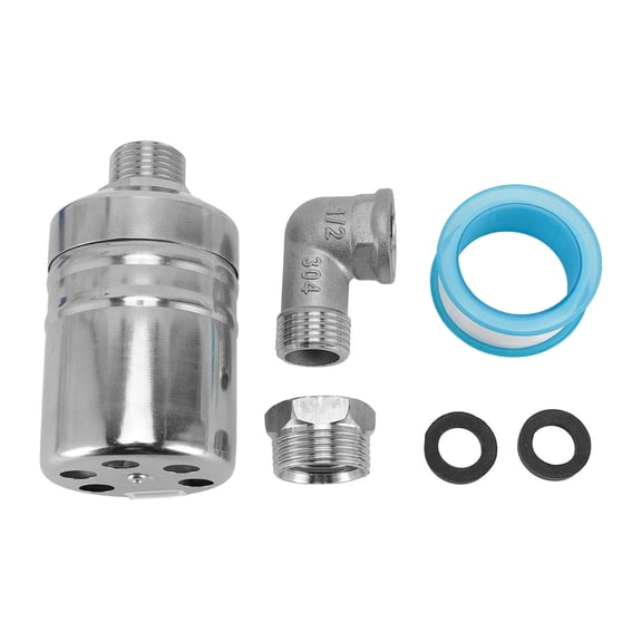 Suodoka 1/2" Float Valve with 1/2" Elbow & 1/2"‑3/4" Adapter – Fully Automatic Water Level Control for Pools, Fountains & Rainwater Tanks