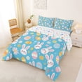 thumbnail image 2 of Erosebridal Cartoon Bunny Rabbit Queen Comforter Set For Girls,Happy Easter Eggs Kids Bedding Comforter Set Reversible 3-Piece, 2 of 7