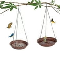 thumbnail image 4 of Hanging Bird Feeder & BirdBath for Outdoors, Wild Bird Feeders Tray, Hanging Birdbaths Trays for Outside, Cardinal, Blue Jay, Crow, Birdfeeders Outside (10", 1 Pcs with Hole & 1 Pcs No Hole), 4 of 7