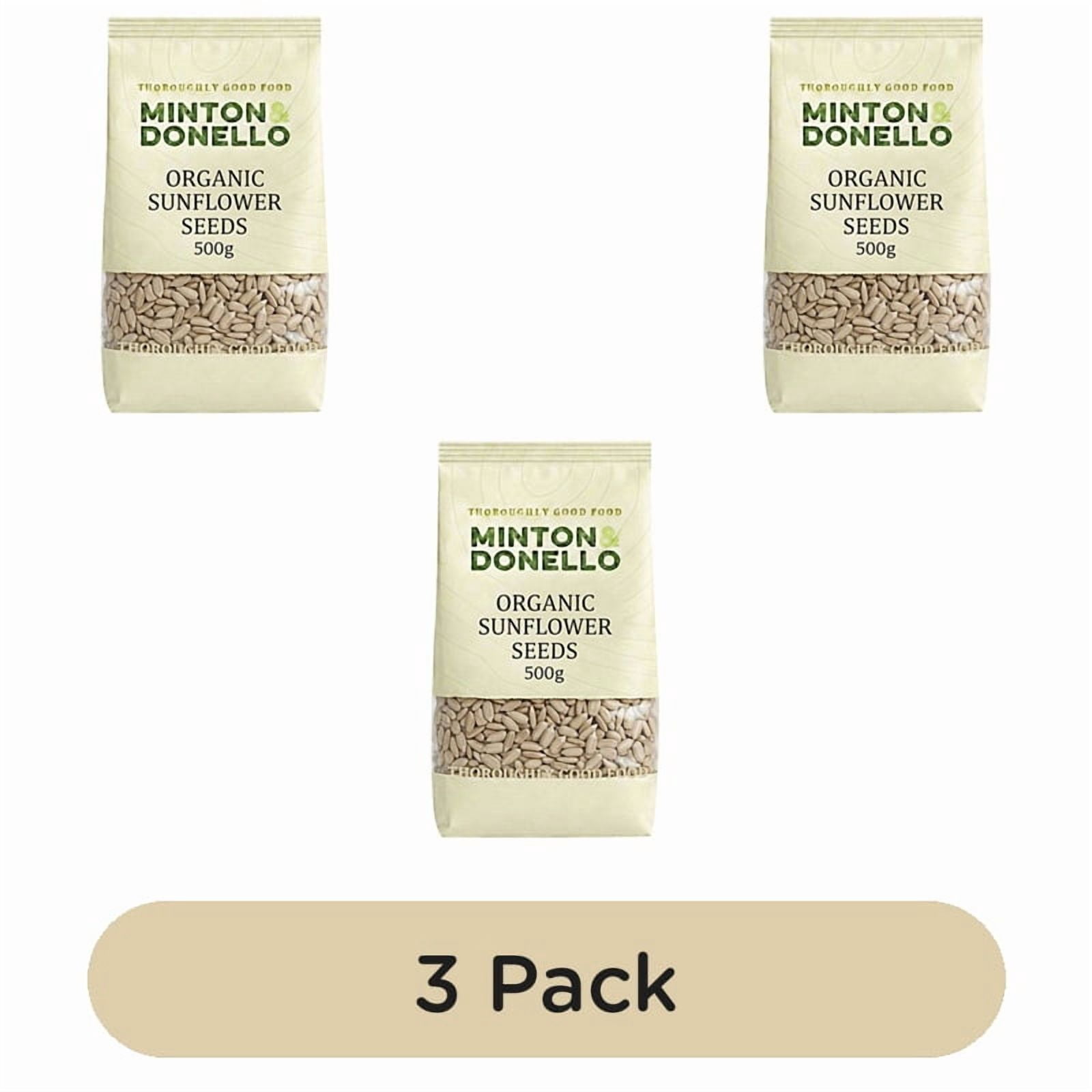 Minton & Donello Organic Sunflower Seeds 500g, British Import (Pack of 3)