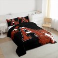 thumbnail image 3 of Homewish Monogrammed A Theme Bedding Comforter Set,Rugby Ball Game Twin Comforter Sets,Football Sport Theme Bedding Set For Boy Teens,Ultra Soft Bedroom Decor Reversible,2 Pieces, 3 of 8