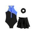 thumbnail image 4 of Alvivi Girls Sleeveless Gymnastic Leotards with Skirt Matching Hair Band Set Ballet Dance Unitard Outfits Royal Blue 14, 4 of 7
