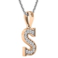 thumbnail image 2 of Dazzlingrock Collection 0.10 Carat (ctw) Round Diamond Fancy Letter 'S' Initial Pendant 1/10 CT, 14K Rose Gold, 2 of 6
