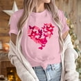 thumbnail image 7 of VKOYWKM Valentine's Day T Shirts for Women Cute Heart Print Short Sleeve T-Shirts Cute Tops Loose Fit Spring T-Shirt Crew Neck Holiday Party Shirts, 7 of 7