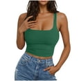 thumbnail image 2 of Lovskoo Women's Camisole Basic Scoop Neck Tank Tops Cami Tank Summer Sleeveless Tops Olive Green, 2 of 7