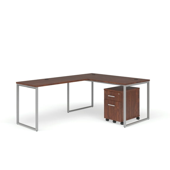 OFM Fulcrum Series Office Furniture Set, 60" Desk with Return, Filing Cabinet, in Cherry
