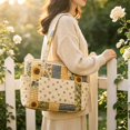 thumbnail image 4 of Quilted Tote Bag, Vintage Floral Shoulder Bag Large Capacity Handbag for Women Work Travel and Everyday Use, 4 of 6