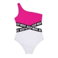 thumbnail image 3 of TiaoBug Kids Girls One Piece Swimsuit One Shoulder Beach Swimwear Bikini Bathing Suit Rose Red 4, 3 of 6