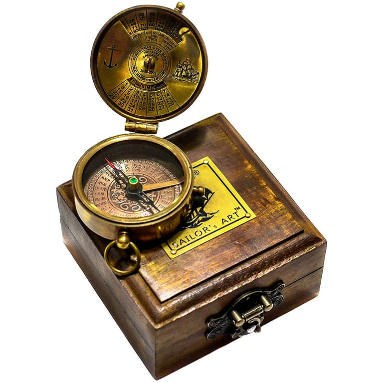 Vintage Compass Military Navigational Marine Brass