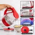 thumbnail image 5 of OVENTE 1.5L Glass Electric Kettle Water Boiler, Red KG83R, Fast Boiling, Borosilicate Glass, BPA-Free, Blue LED, Auto Shut-Off, Boil-Dry Protection, Removable Filter, 360° Base, 1100W, 5 of 8