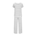 thumbnail image 4 of Besolor Womens Stripe Pajamas 2 Piece Nightwear Short Sleeve Side Split Tops and Pants Sleepwear Soft Pjs Sets, 4 of 9