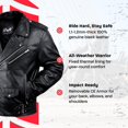 thumbnail image 2 of Veste de Moto en Cuir pour Hommes (Brando), 2 of 4