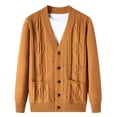 thumbnail image 4 of JTieacloth Men's Cardigan Sweaters Men Thick Knit Cardigan Shape Loose Casual V Neck Sweater Coat(Orange), 4 of 4